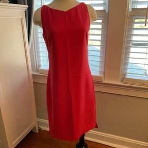 Tahari Sleeveless Back Zip Shift Dress Size 8 Pink